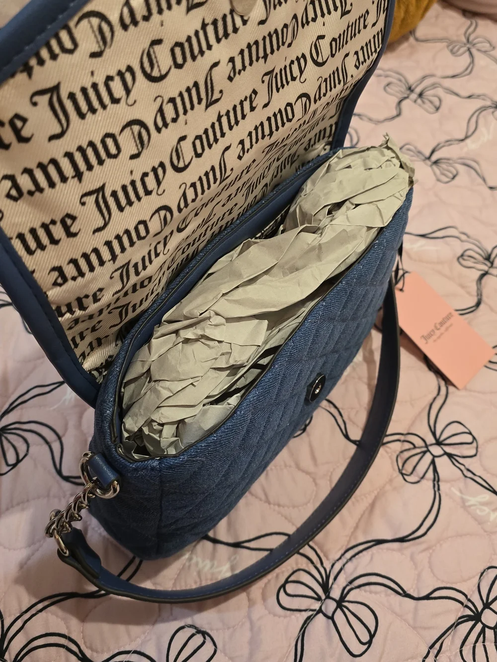 Juicy Couture Embellished Denim Shoulder Bag in Blue